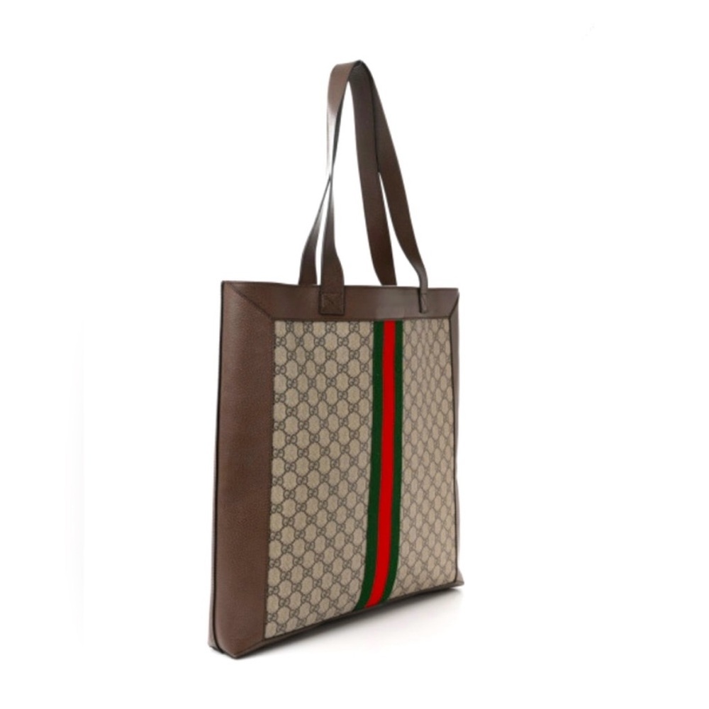 Gucci Beige and Brown Tote with Iconic Stripes - Picture 2 of 14